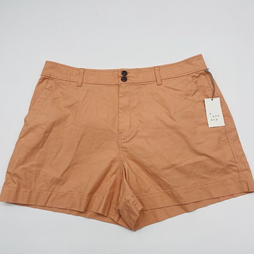A New Day Juniors Plus Size 17 High-Rise Everyday Shorts in Peach‎ Orange $22